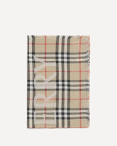 Sciarpa ampia in lana e seta Check con EKD - BEIGE | Base Blu