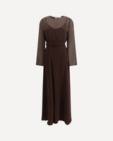Long belted Dress - BROWN | Base Blu