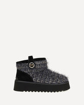 Tweed and lurex ankle Boots - BLACK | Base Blu