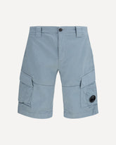 Stretch sateen cargo Shorts - BLUE | Base Blu