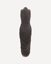 Draped high-neck midi Dress - GREY | Base Blu
