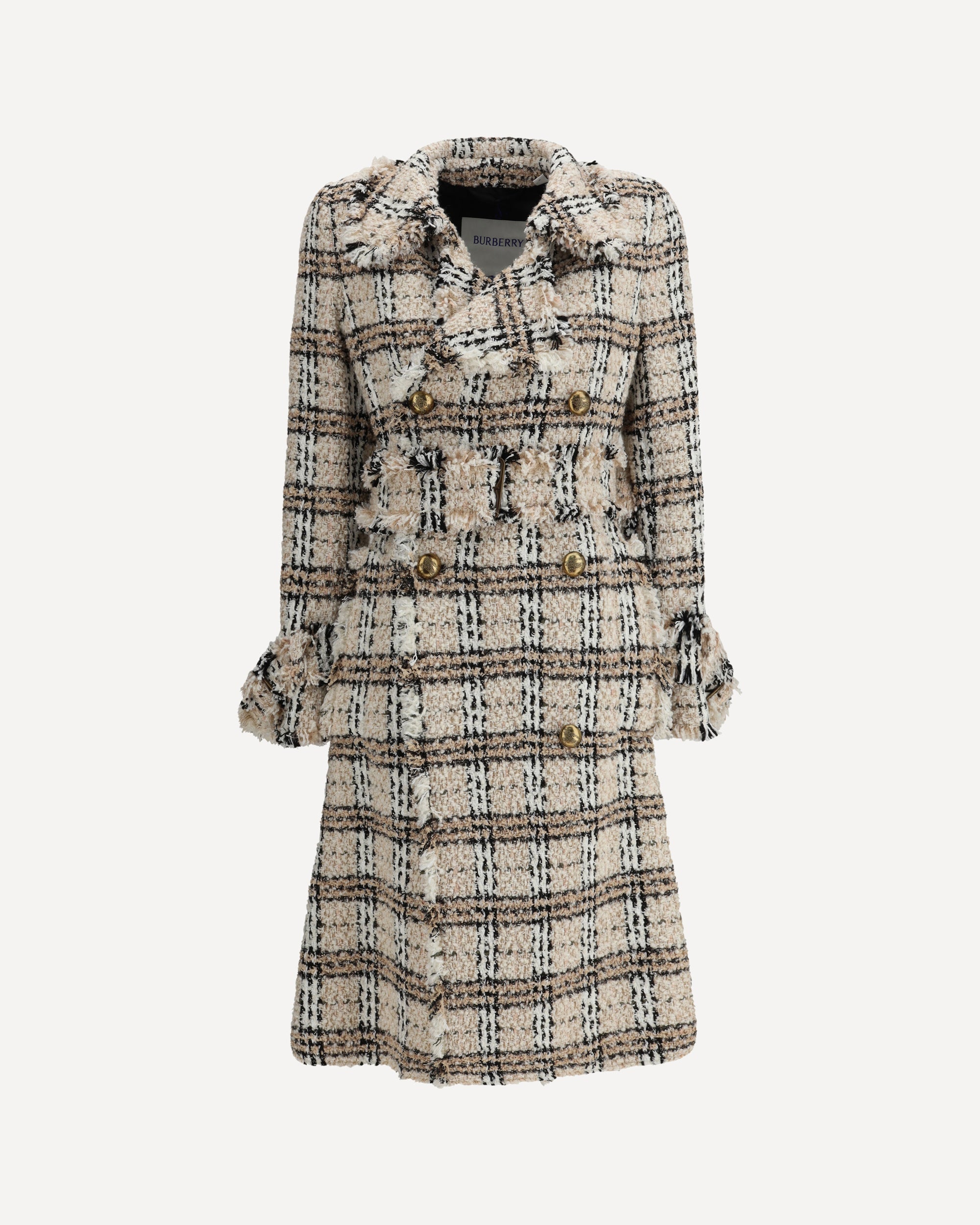 BURBERRY Check bouclé Coat MULTICOLOUR | Base Blu
