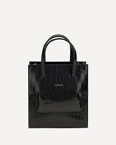 Pocket leather Handbag - BLACK | Base Blu