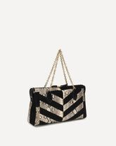 Borsa a Spalla Panthea in pitone e pelle scamosciata - MULTICOLORE | Base Blu