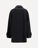 Virgin wool short Caban Coat - BLACK | Base Blu
