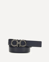 Reversible and adjustable Gancini Belt - BLUE | Base Blu