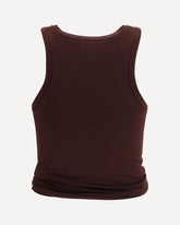 Knotted cotton tank Top - BROWN | Base Blu