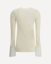Nora Jumper with buttoned Shirt cuffs - CREAM | Base Blu