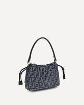 Mamma Baguette Shoulder Bag in FF jacquard denim - BLUE | Base Blu