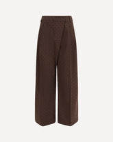 Flocked plaid crossover Pants - BROWN | Base Blu