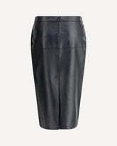 Leather midi Skirt - BLACK | Base Blu
