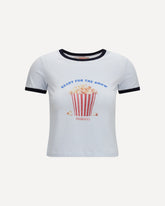 T-shirt con stampa Popcorn - BIANCO | Base Blu