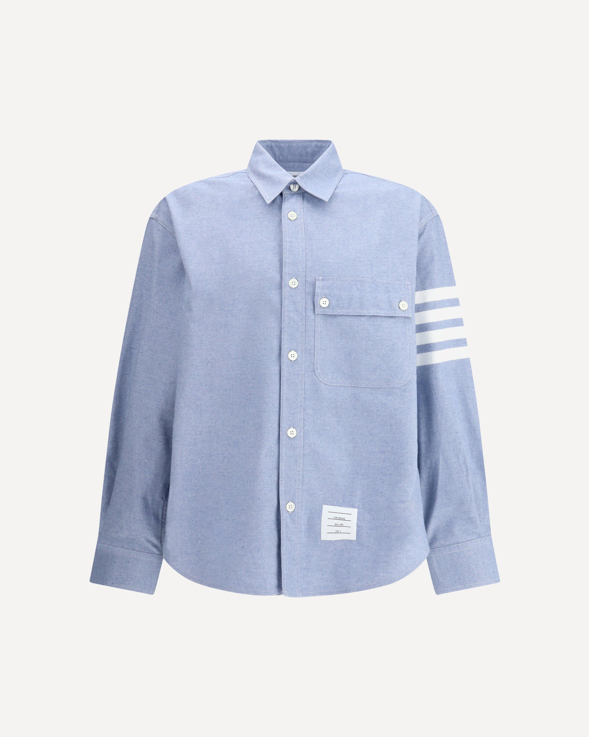 THOM BROWNE Flannel 4-Bar Shirt LIGHT BLUE | Base Blu
