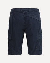 Pantaloncini corti cargo in broken twill di cotone biologico stretch - BLU | Base Blu