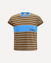 Striped cotton T-shirt - BROWN | Base Blu