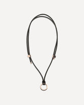 Cordino porta occhiali in pelle con monile - MARRONE | Base Blu