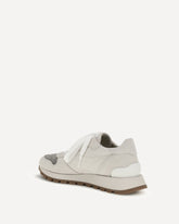 Precious Toe Sneakers in suede and techno fabric - GREY | Base Blu