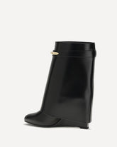 Leather Shark Ankle Boots - BLACK | Base Blu