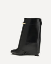 Leather Shark Ankle Boots - BLACK | Base Blu