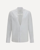 Cotton Shirt with bow - WHITE | Base Blu
