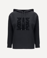 Felpa con Cappuccio Taddeo in lana vergine - NERO | Base Blu