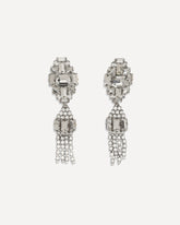 Silver-colored crystal drop Earrings - SILVER | Base Blu