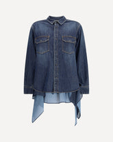 Denim and satin Shirt - BLUE | Base Blu