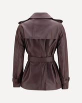 Short leather Trench Coat - BORDEAUX | Base Blu