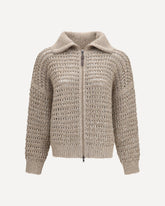 Cashmere Cardigan with central pocket - GREY | Base Blu