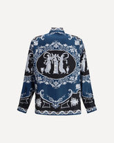 Regular-fit printed silk twill Shirt - BLUE | Base Blu