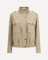 Double closure with zip and snap buttons Jacket - BEIGE | Base Blu
