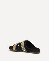 Urchin suede Check Sandals - BLACK | Base Blu