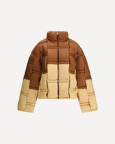 Zip-up bicolor Down Jacket - BROWN | Base Blu