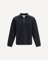 Felpa con collo alto in jersey a half zip - NERO | Base Blu
