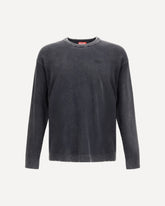 Acid-wash crew-neck Sweatshirt - GREY | Base Blu