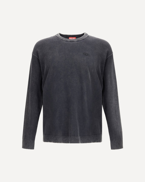 DIESEL Acid-wash crew-neck Sweatshirt GREY | Base Blu