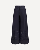 Embroidered cotton Pants - BLUE | Base Blu