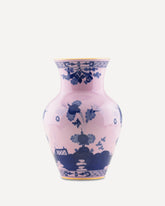 Vaso Ming in porcellana Collezione Oriente Italiano - ROSA | Base Blu