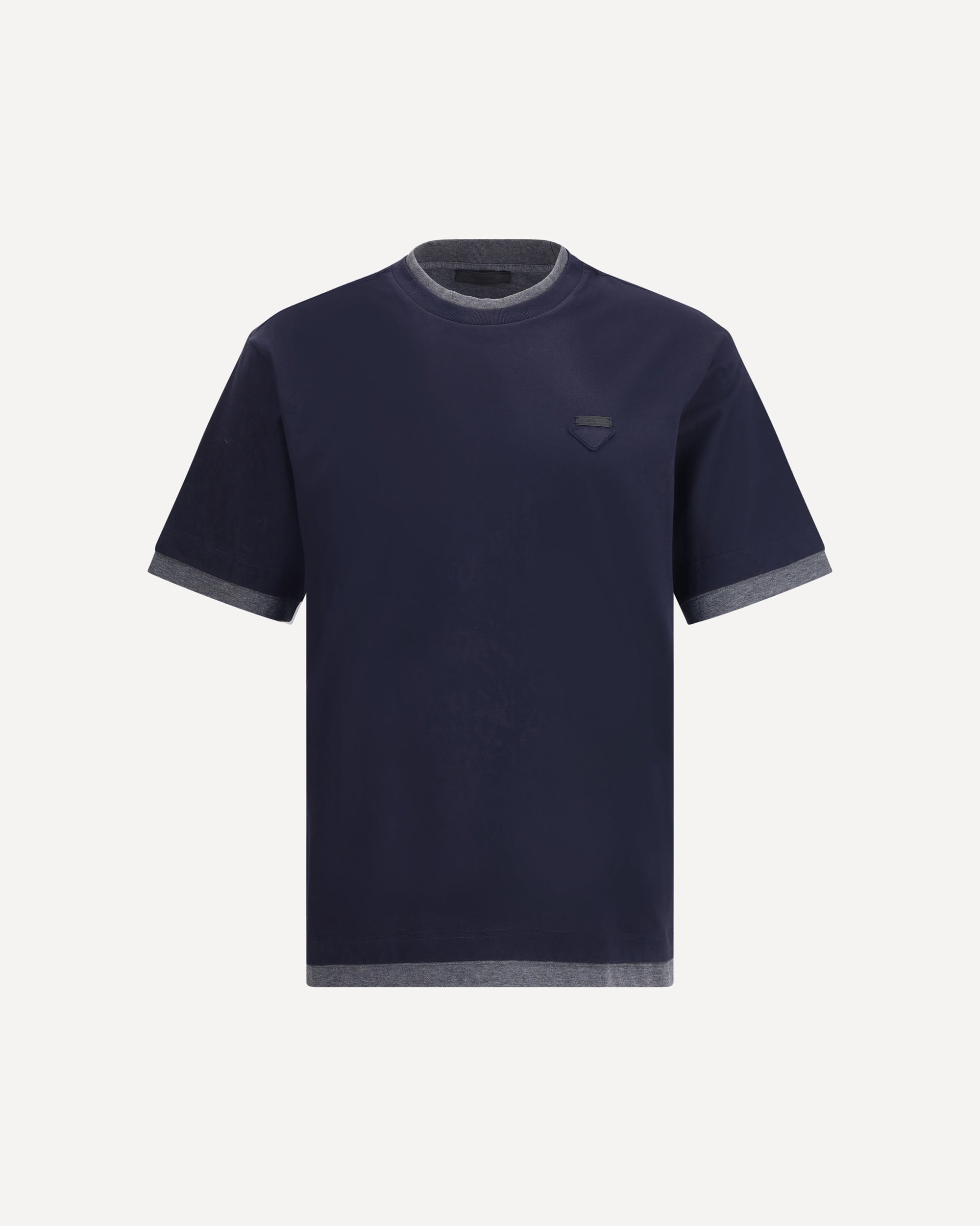PRADA Double layer T-Shirt BLACK | Base Blu