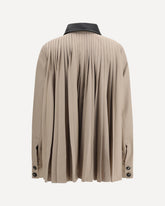 Cotton Gabardine Shirt with Pleated Back - BEIGE | Base Blu