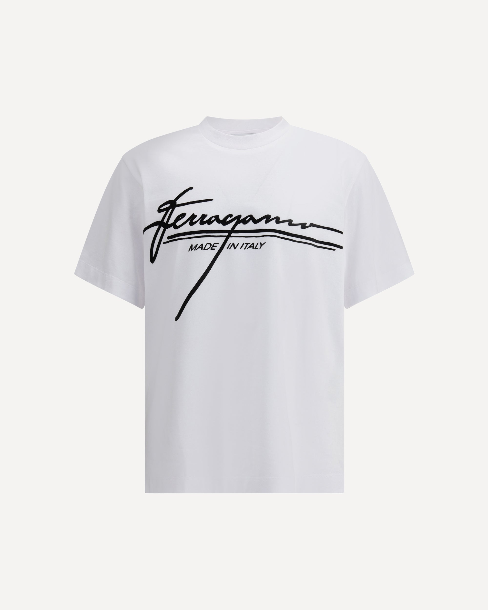 FERRAGAMO Logoed T-Shirt WHITE | Base Blu