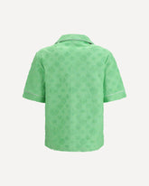 Diamond monogram print short-sleeve Shirt - GREEN | Base Blu