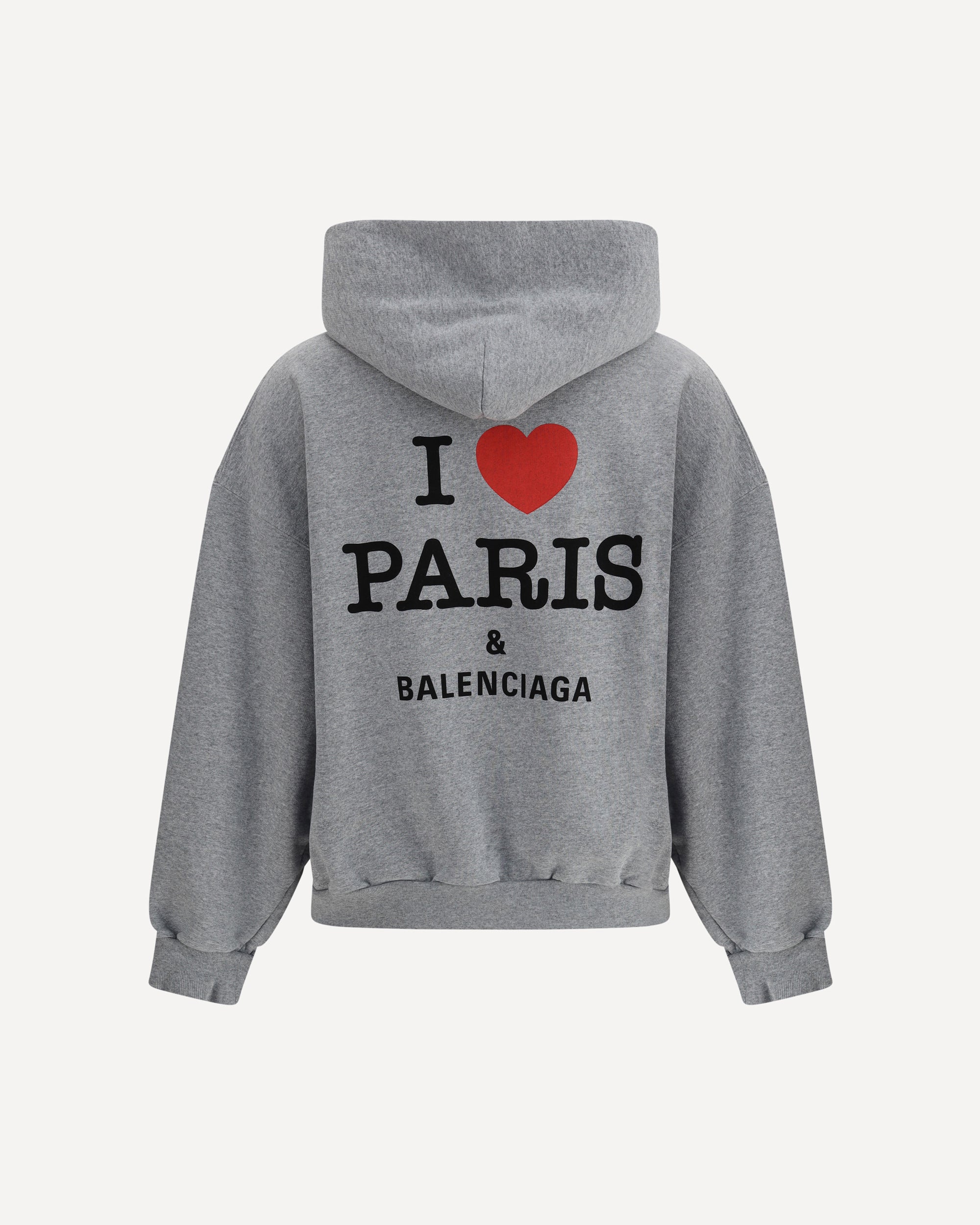 BALENCIAGA PARIS ユニセックスパーカー BALENCIAGA I Love Paris Hoodie GREY | Base Blu