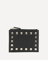 Portacarte con zip Rockstud  - NERO | Base Blu