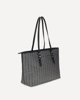 Quinn large jacquard logo Tote Bag - BLACK | Base Blu
