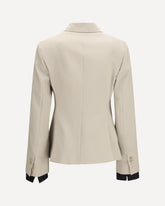 Blazer Placido doppiopetto in lana, mohair e seta  - BEIGE | Base Blu