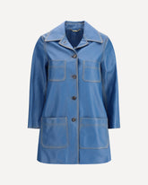Leather Coat - BLUE | Base Blu