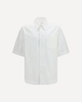 Camicia a maniche corte con camp collar - BIANCO | Base Blu