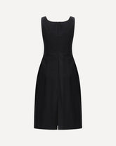 Sleeveless Dress with a draped neckline - BLACK | Base Blu