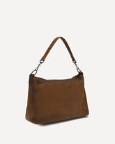 Medium Le City Moto Shoulder Bag - BROWN | Base Blu